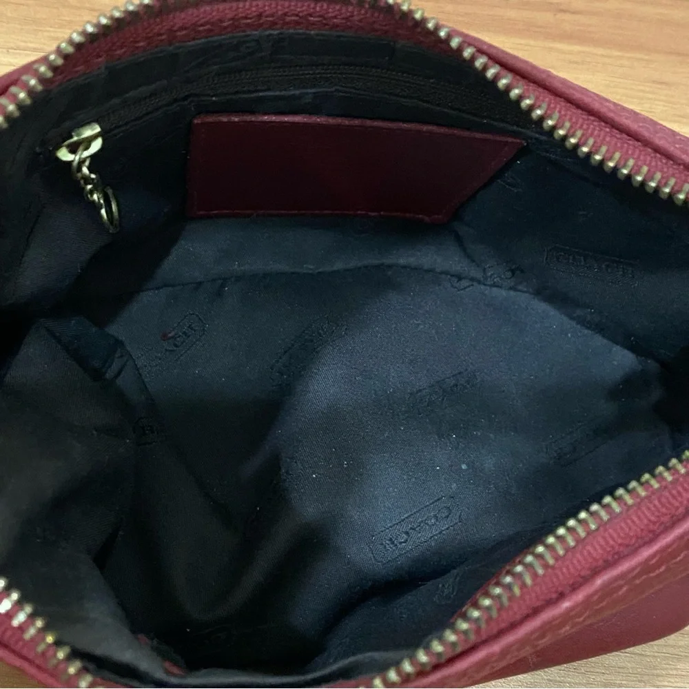 Vintage Y2K COACH 9844 Legacy West Demi Burgundy Red Leather Hobo Mini Bag - Picture 10 of 16